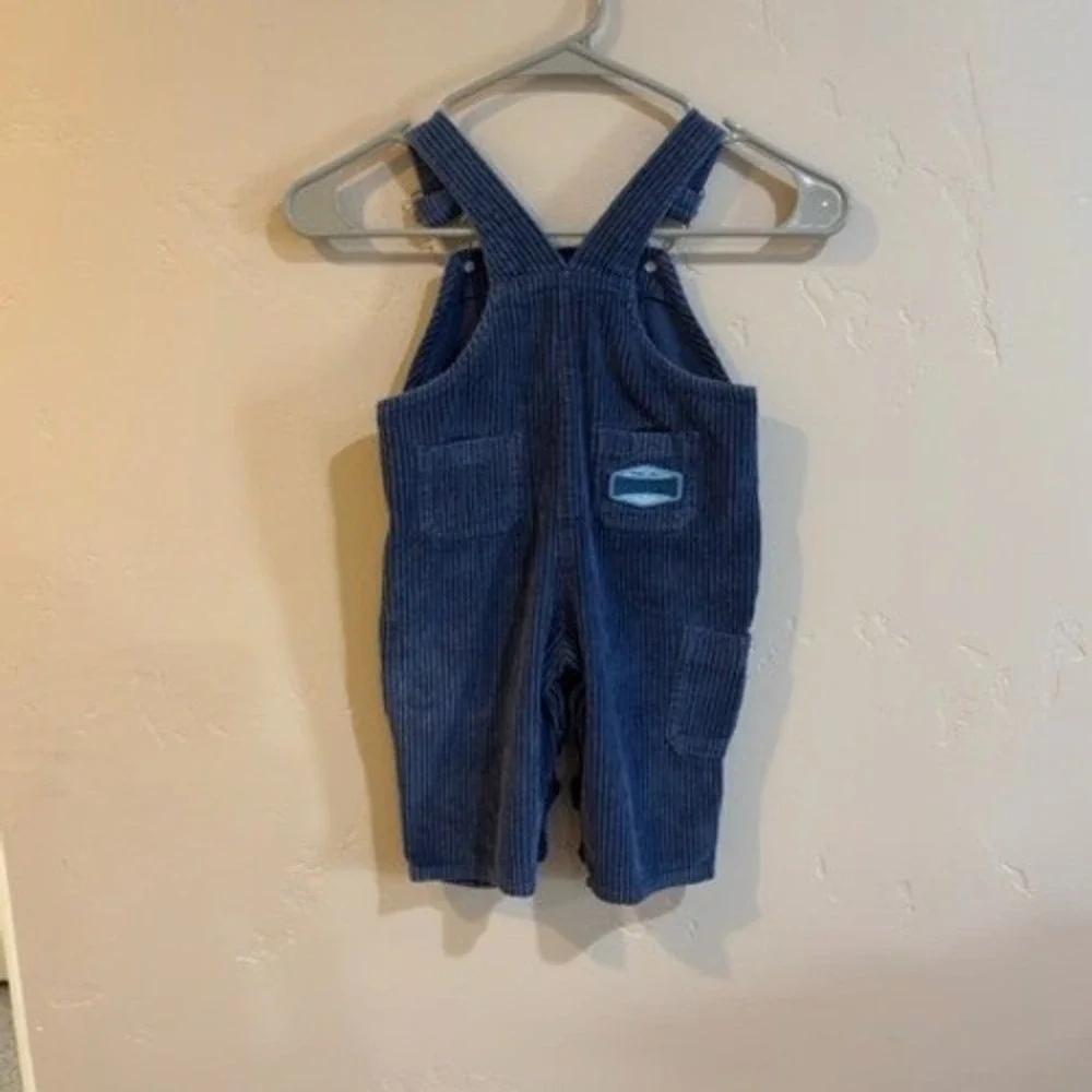 Vintage Disney Winnie the Pooh Tigger Blue Corduroy Overalls 18M